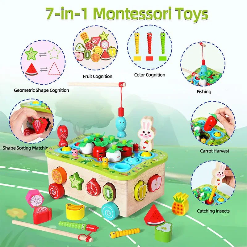 Jeu Éducatif en Bois – Pêche, Tri des Formes et Motricité Fine – Image 4