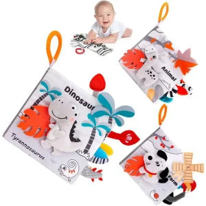 📚 Livre en Tissu Éducatif Bébé – Jouet Sensoriel Montessori dès 0 Mois