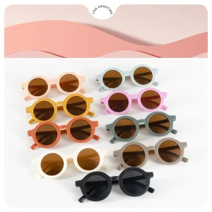 🕶️ Lunettes de Soleil Rondes pour Enfants (1 à 7 ans) – Style Classique et Protection UV 🌞