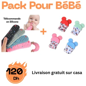 Pack Bébé – Télécommande en Silicone + Gant de Dentition