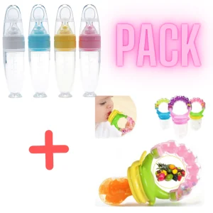 Pack de Biberon en Silicone + Sucette fruit avec cloche