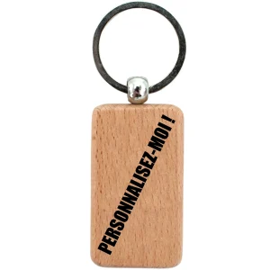 PORTE-CLEFS RECTANGLE EN BOIS - PERSONNALISABLE