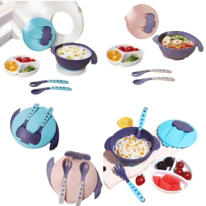 Assiette avec Base à succion , bol et cuillère