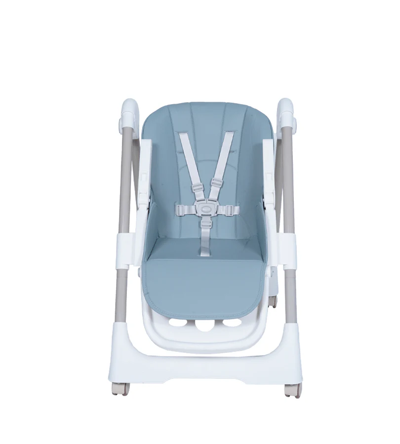 Chaise haute évolutive réglable avec Roues BLEU CIEL – Image 5
