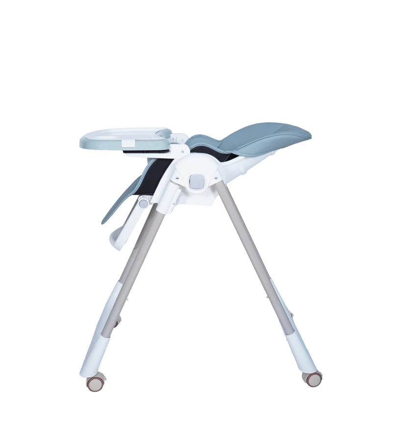 Chaise haute évolutive réglable avec Roues BLEU CIEL – Image 4