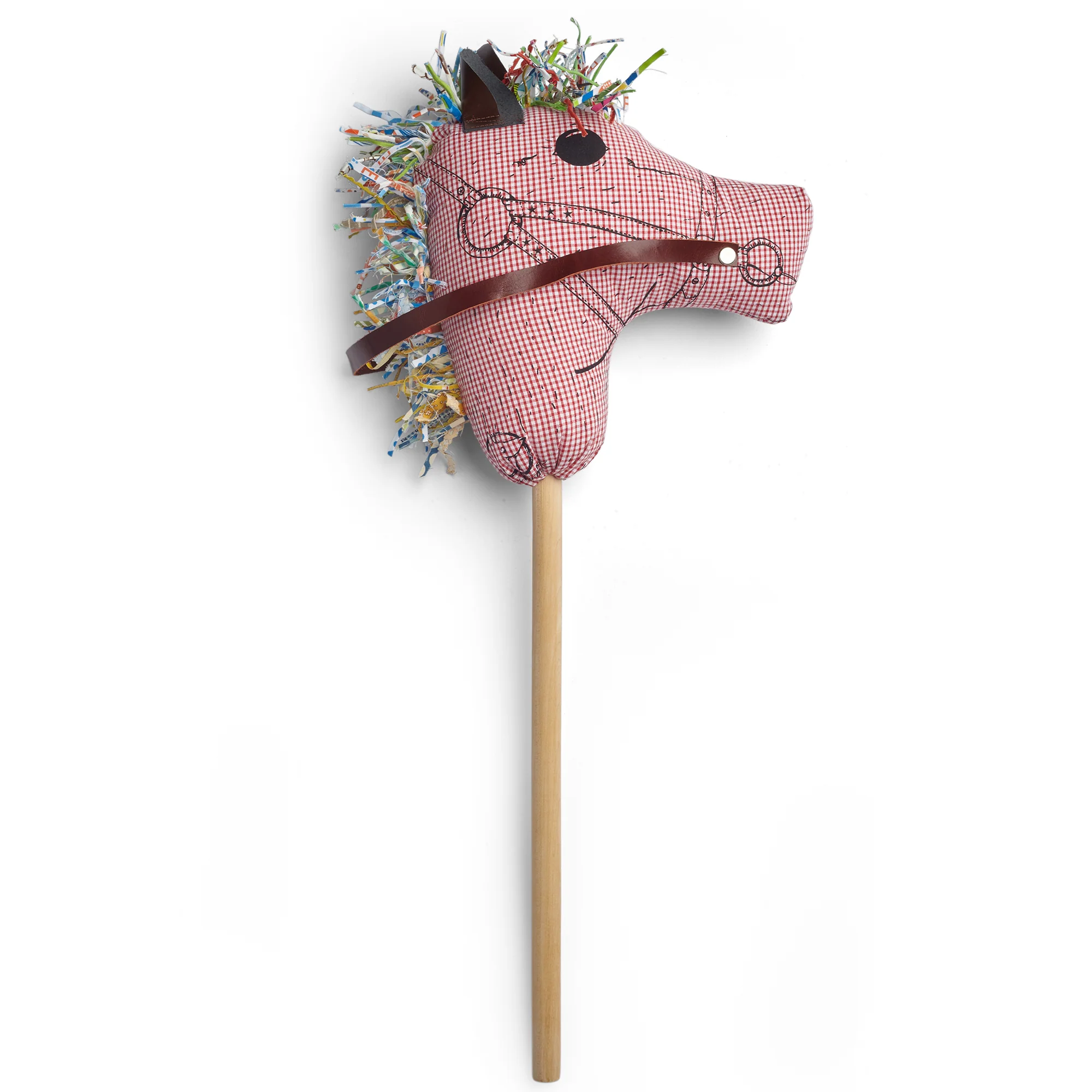 Cheval bâton - carreaux rouges