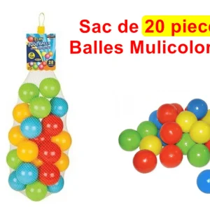 Sac de Balles Mulicolores   20 pieces