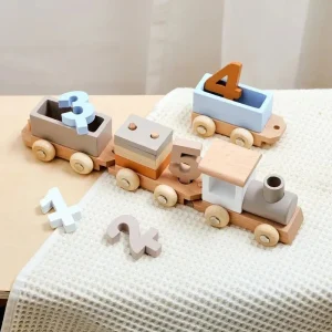 🚂 Train en Bois – Jouet Éducatif Montessori pour Enfants 🎉